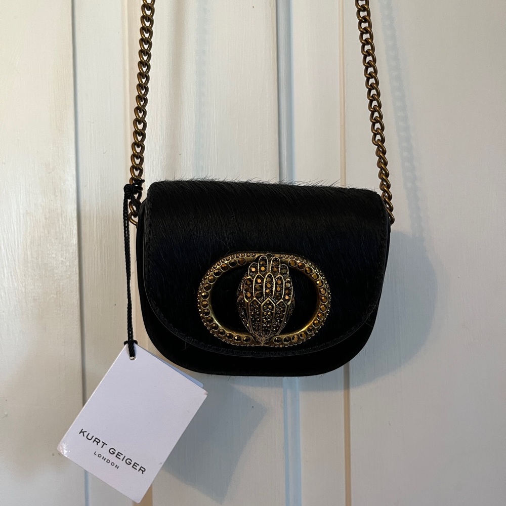 Kurt Geiger Black Cow hide mini Chelsea bag